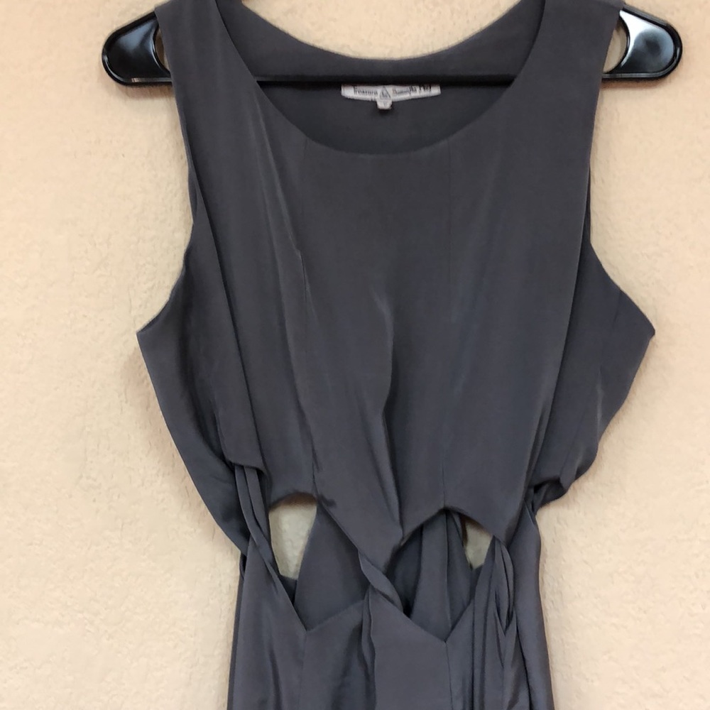 Treasure by Samantha Pleet womans Grey cut out waist maxi dress FLAWED  Large - Picture 2 of 14